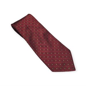 {Ike Behar} Burgundy and Gold Patterned Tie